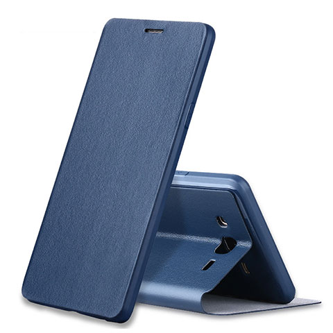 Funda de Cuero Cartera con Soporte Carcasa S01 para Samsung Galaxy On7 G600FY Azul