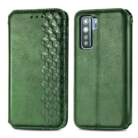 Funda de Cuero Cartera con Soporte Carcasa S01D para Huawei Nova 7 SE 5G Verde