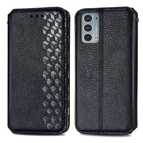 Funda de Cuero Cartera con Soporte Carcasa S01D para Motorola Moto Edge 20 5G Negro