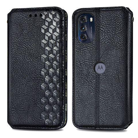 Funda de Cuero Cartera con Soporte Carcasa S01D para Motorola Moto G 5G (2022) Negro