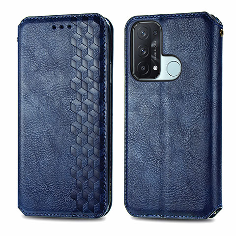 Funda de Cuero Cartera con Soporte Carcasa S01D para Oppo Reno5 A Azul