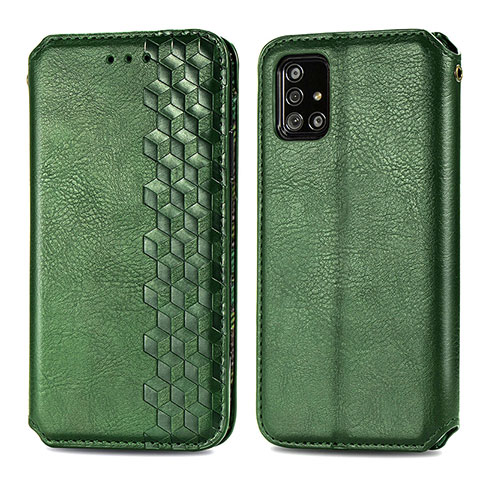 Funda de Cuero Cartera con Soporte Carcasa S01D para Samsung Galaxy A51 5G Verde