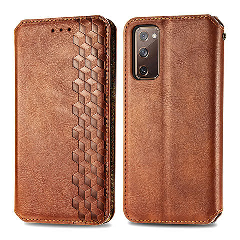 Funda de Cuero Cartera con Soporte Carcasa S01D para Samsung Galaxy S20 FE (2022) 5G Marron