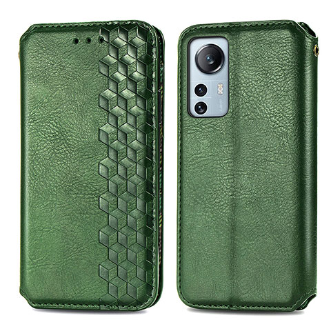 Funda de Cuero Cartera con Soporte Carcasa S01D para Xiaomi Mi 12 5G Verde