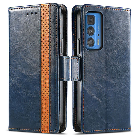 Funda de Cuero Cartera con Soporte Carcasa S02D para Motorola Moto Edge S Pro 5G Azul