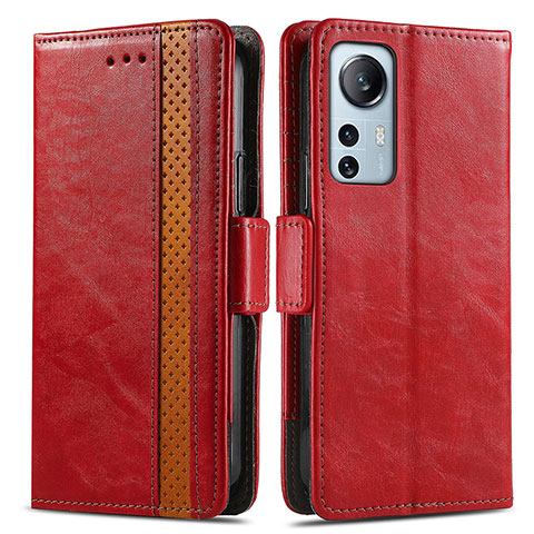 Funda de Cuero Cartera con Soporte Carcasa S02D para Xiaomi Mi 12 Lite 5G Rojo