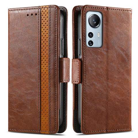 Funda de Cuero Cartera con Soporte Carcasa S02D para Xiaomi Mi 12S Pro 5G Marron