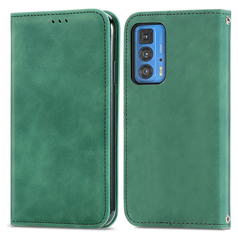 Funda de Cuero Cartera con Soporte Carcasa S04D para Motorola Moto Edge 20 Pro 5G Verde