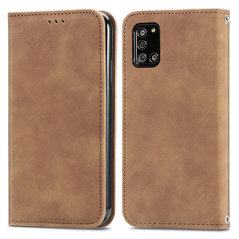 Funda de Cuero Cartera con Soporte Carcasa S04D para Samsung Galaxy A31 Marron