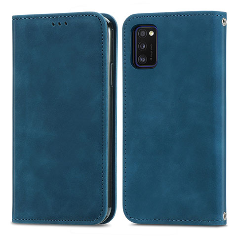 Funda de Cuero Cartera con Soporte Carcasa S04D para Samsung Galaxy A41 Azul