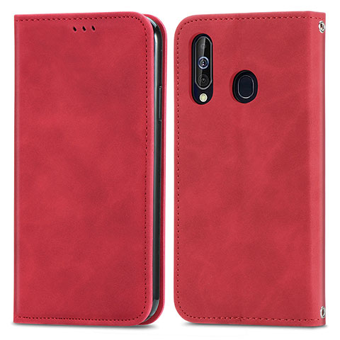 Funda de Cuero Cartera con Soporte Carcasa S04D para Samsung Galaxy M40 Rojo