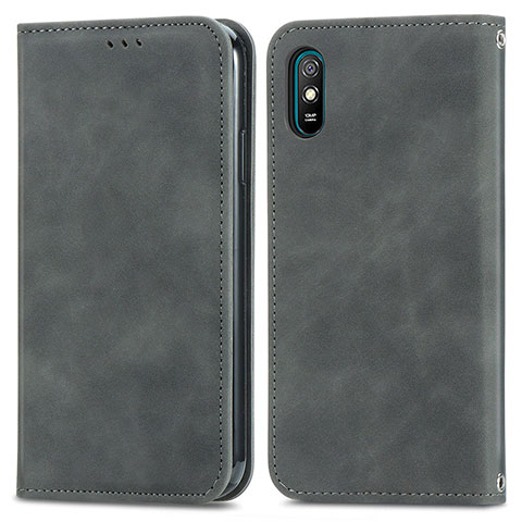 Funda de Cuero Cartera con Soporte Carcasa S04D para Xiaomi Redmi 9AT Gris