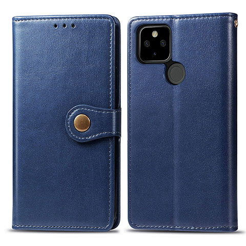 Funda de Cuero Cartera con Soporte Carcasa S05D para Google Pixel 4a 5G Azul