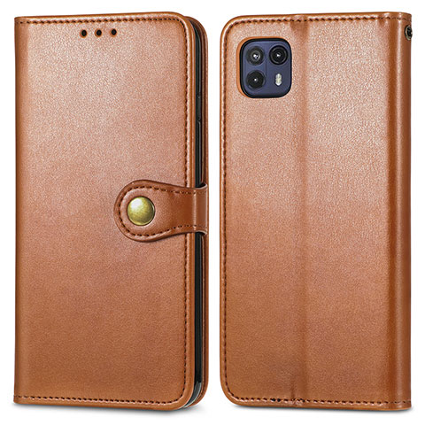 Funda de Cuero Cartera con Soporte Carcasa S05D para Motorola Moto G50 5G Marron