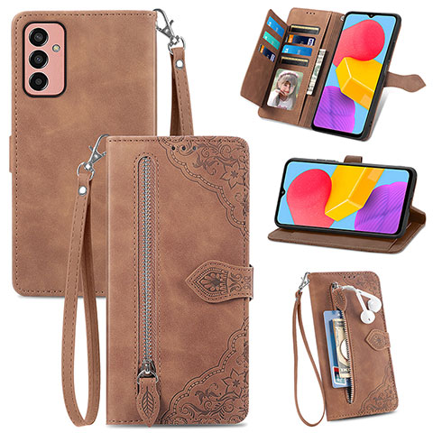 Funda de Cuero Cartera con Soporte Carcasa S05D para Samsung Galaxy M13 4G Marron