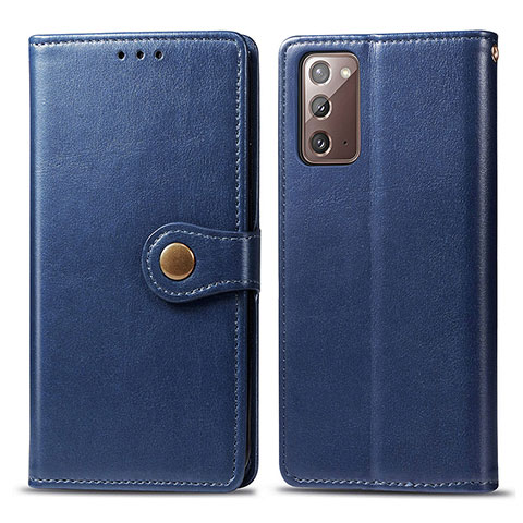 Funda de Cuero Cartera con Soporte Carcasa S05D para Samsung Galaxy Note 20 5G Azul