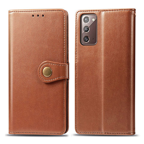 Funda de Cuero Cartera con Soporte Carcasa S05D para Samsung Galaxy Note 20 5G Marron