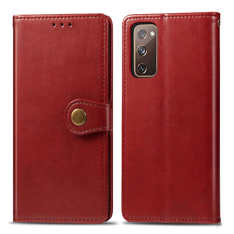Funda de Cuero Cartera con Soporte Carcasa S05D para Samsung Galaxy S20 FE (2022) 5G Rojo