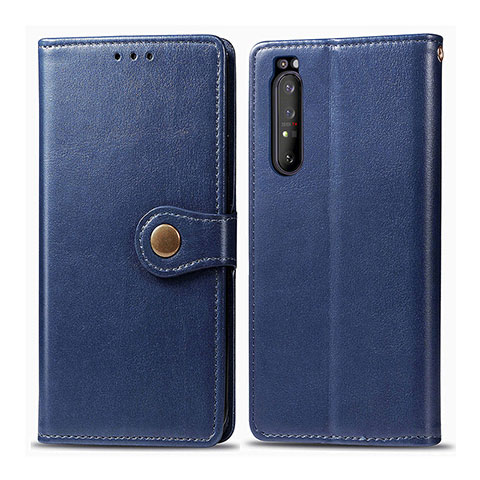 Funda de Cuero Cartera con Soporte Carcasa S05D para Sony Xperia 1 II Azul