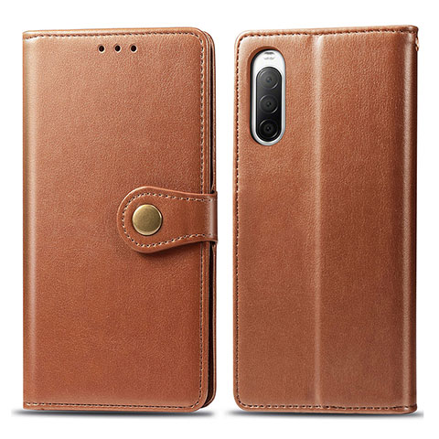 Funda de Cuero Cartera con Soporte Carcasa S05D para Sony Xperia 10 II Marron