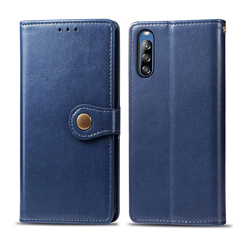 Funda de Cuero Cartera con Soporte Carcasa S05D para Sony Xperia L4 Azul