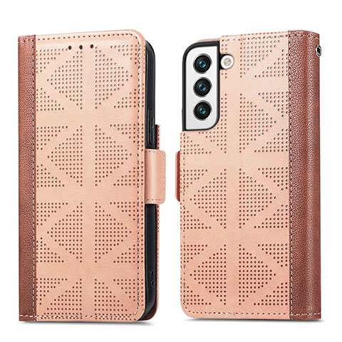 Funda de Cuero Cartera con Soporte Carcasa S06D para Samsung Galaxy S21 5G Marron Claro