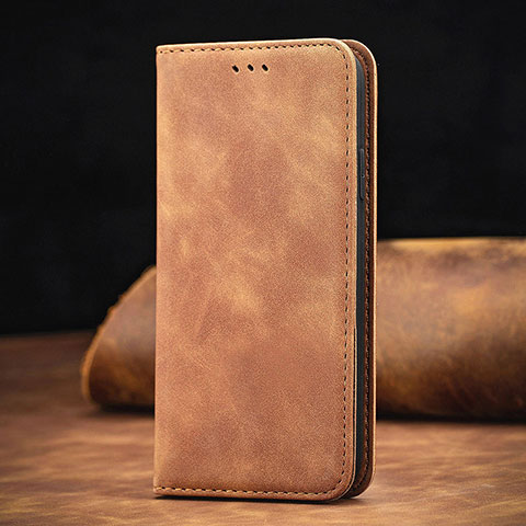 Funda de Cuero Cartera con Soporte Carcasa S08D para Xiaomi Redmi Note 10 Pro Max Marron