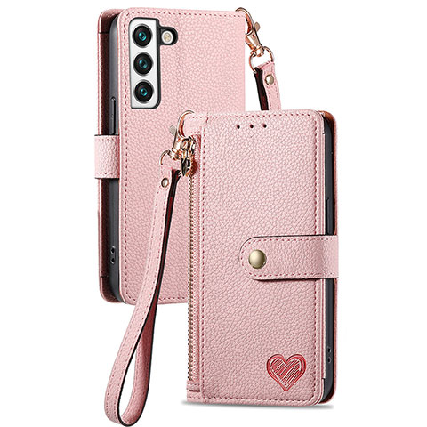 Funda de Cuero Cartera con Soporte Carcasa S16D para Samsung Galaxy S22 5G Rosa