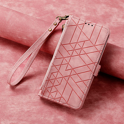 Funda de Cuero Cartera con Soporte Carcasa S17D para Motorola Moto Edge 30 Fusion 5G Rosa