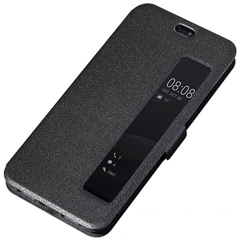 Funda de Cuero Cartera con Soporte Carcasa T01 para Huawei P20 Negro