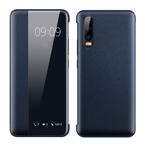 Funda de Cuero Cartera con Soporte Carcasa T01 para Huawei P30 Azul