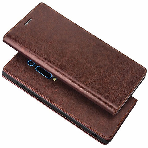 Funda de Cuero Cartera con Soporte Carcasa T01 para Xiaomi Mi 9T Pro Marron