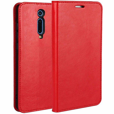 Funda de Cuero Cartera con Soporte Carcasa T01 para Xiaomi Mi 9T Pro Rojo