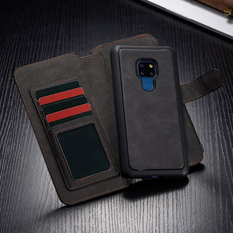 Funda de Cuero Cartera con Soporte Carcasa T02 para Huawei Mate 20 Negro