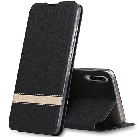 Funda de Cuero Cartera con Soporte Carcasa T02 para Huawei P30 Negro