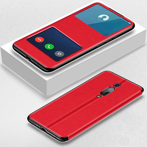Funda de Cuero Cartera con Soporte Carcasa T02 para Xiaomi Mi 9T Pro Rojo