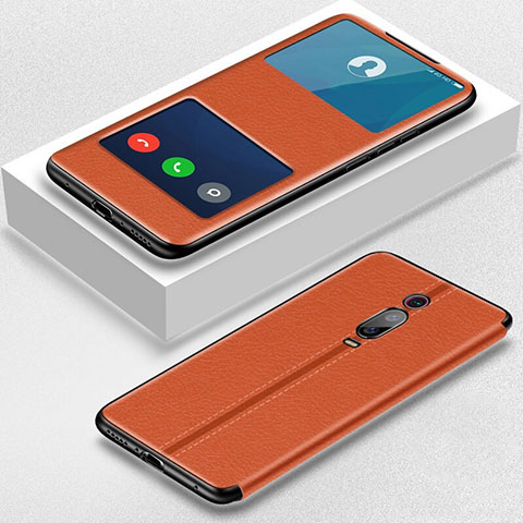 Funda de Cuero Cartera con Soporte Carcasa T02 para Xiaomi Redmi K20 Pro Naranja