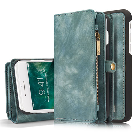 Funda de Cuero Cartera con Soporte Carcasa T03 para Apple iPhone 8 Plus Verde