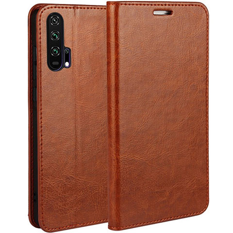 Funda de Cuero Cartera con Soporte Carcasa T03 para Huawei Honor 20 Pro Naranja