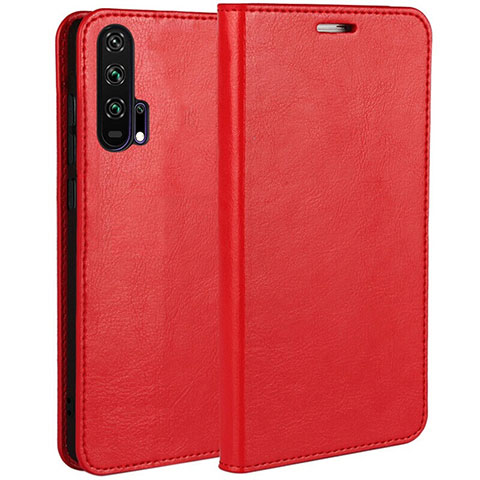 Funda de Cuero Cartera con Soporte Carcasa T03 para Huawei Honor 20 Pro Rojo