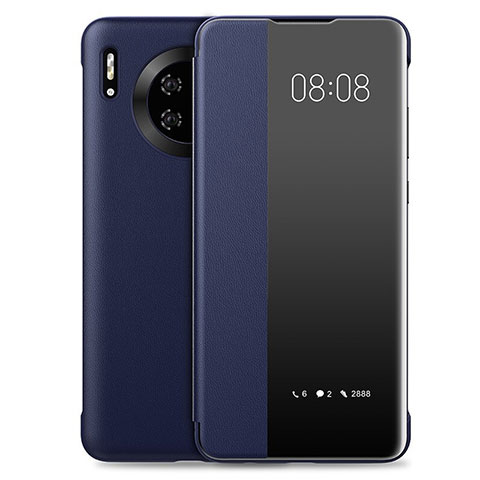 Funda de Cuero Cartera con Soporte Carcasa T03 para Huawei Mate 30 5G Azul