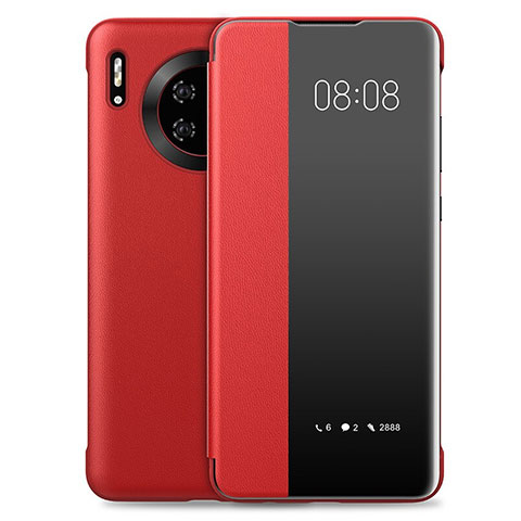 Funda de Cuero Cartera con Soporte Carcasa T03 para Huawei Mate 30 5G Rojo