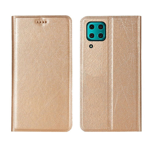 Funda de Cuero Cartera con Soporte Carcasa T03 para Huawei P40 Lite Oro