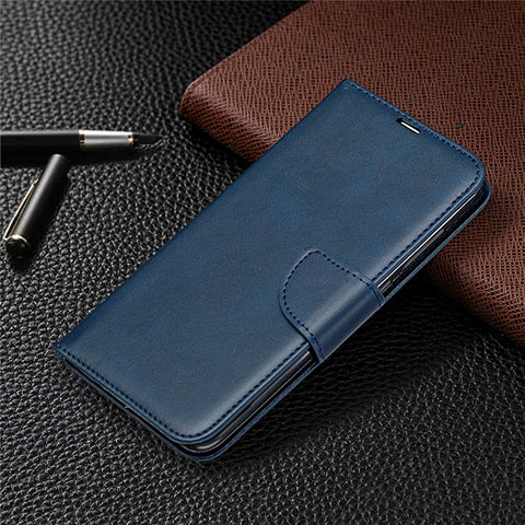Funda de Cuero Cartera con Soporte Carcasa T03 para Xiaomi Redmi Note 9 Azul