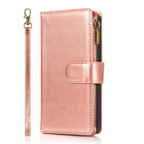 Funda de Cuero Cartera con Soporte Carcasa T04 para Apple iPhone 12 Pro Oro Rosa