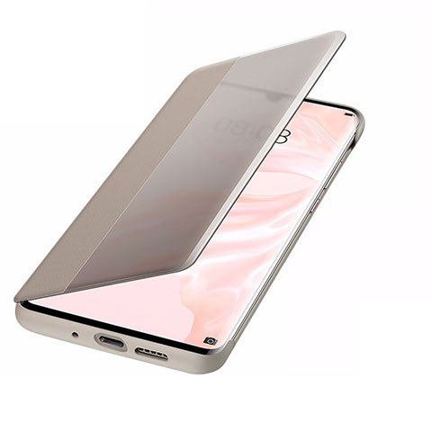 Funda de Cuero Cartera con Soporte Carcasa T04 para Huawei P30 Pro Oro