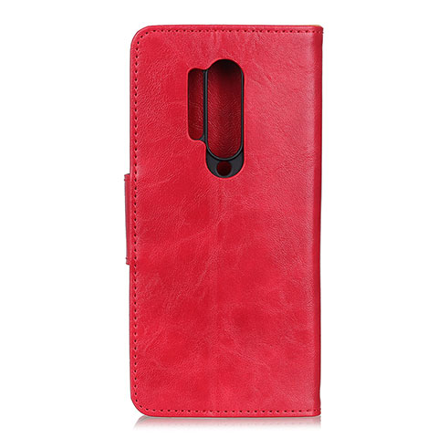 Funda de Cuero Cartera con Soporte Carcasa T04 para OnePlus 8 Pro Rojo