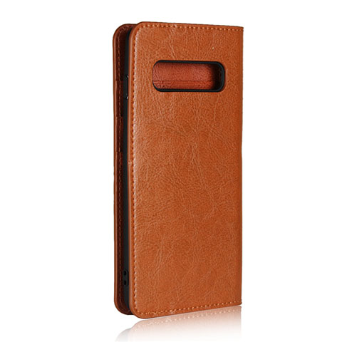 Funda de Cuero Cartera con Soporte Carcasa T04 para Samsung Galaxy S10 Naranja