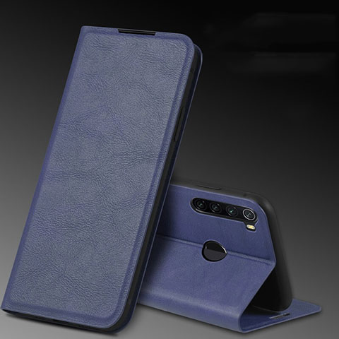 Funda de Cuero Cartera con Soporte Carcasa T04 para Xiaomi Redmi Note 8 Azul