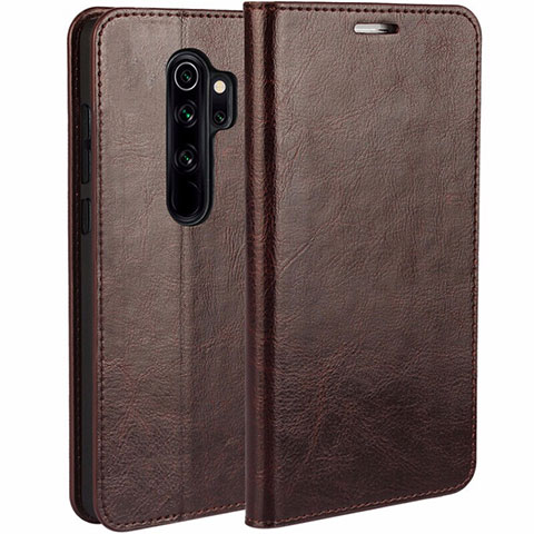 Funda de Cuero Cartera con Soporte Carcasa T05 para Xiaomi Redmi Note 8 Pro Marron